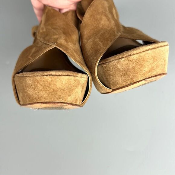DIANE VON FURSTENBERG Zia Camel
Suede Slingback Platform Sandals Heels US 8 - Picture 8 of 16